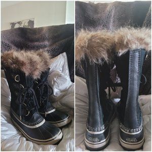 SOREL Ladies Women snow boots Black Suede/Navy